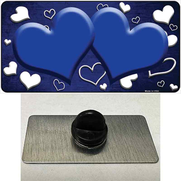 Blue White Love Hearts Oil Rubbed Wholesale Novelty Metal Hat Pin