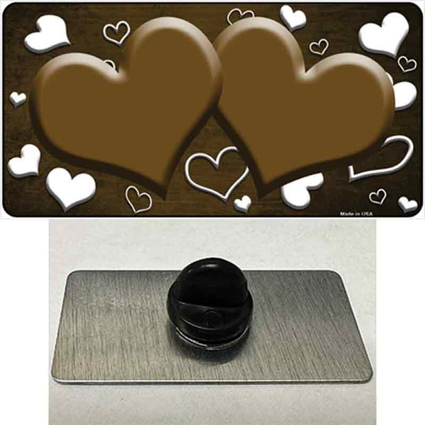 Brown White Love Hearts Oil Rubbed Wholesale Novelty Metal Hat Pin
