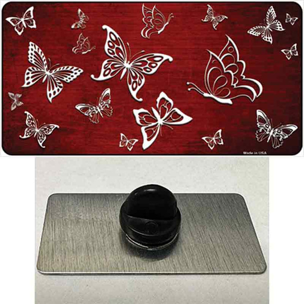 Red White Butterfly Oil Rubbed Wholesale Novelty Metal Hat Pin