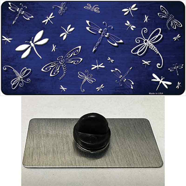 Blue White Dragonfly Oil Rubbed Wholesale Novelty Metal Hat Pin