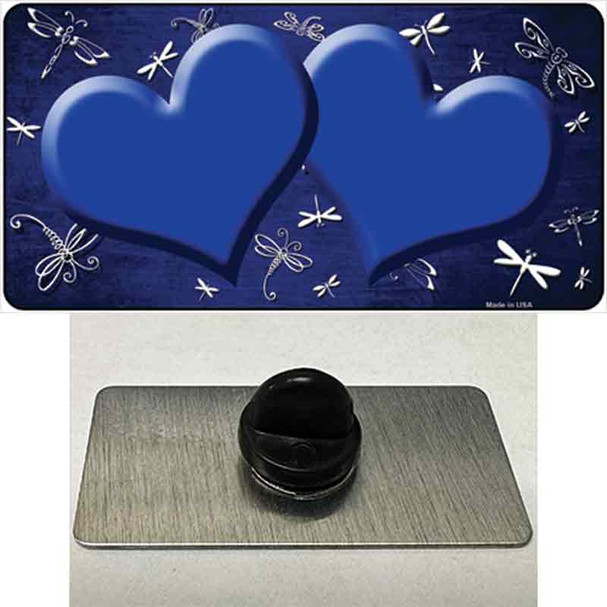 Blue White Dragonfly Hearts Oil Rubbed Wholesale Novelty Metal Hat Pin