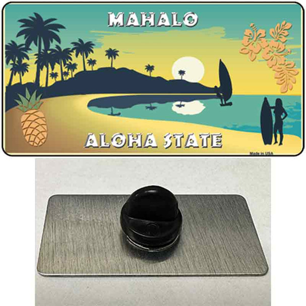Mahalo Pineapple Hawaii Blank State Wholesale Novelty Metal Hat Pin