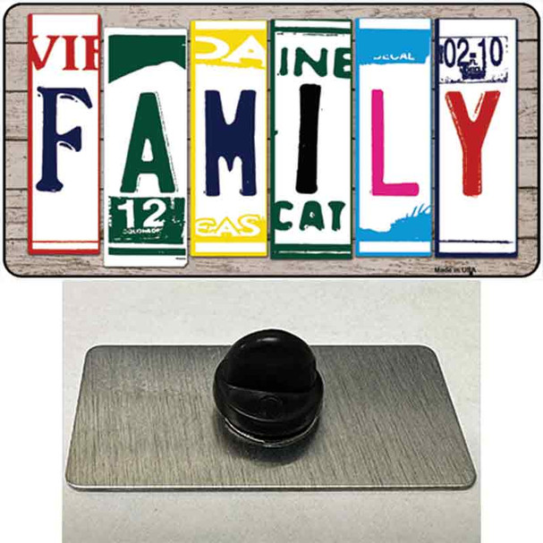 Family License Plate Art Wood Wholesale Novelty Metal Hat Pin