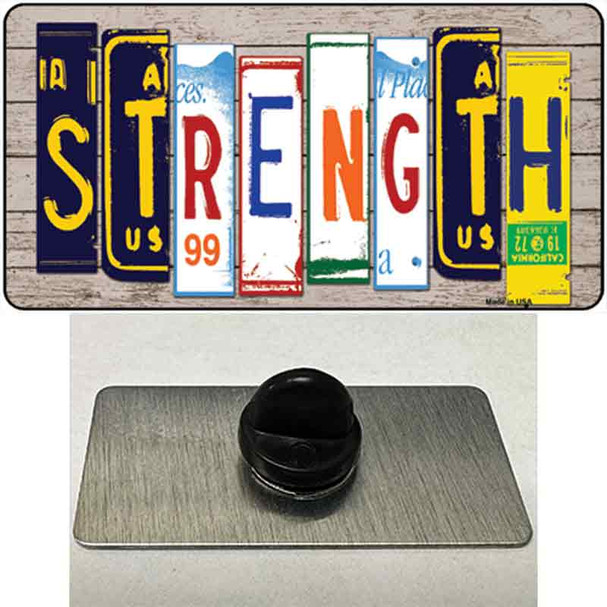 Strength Wood License Plate Art Wholesale Novelty Metal Hat Pin