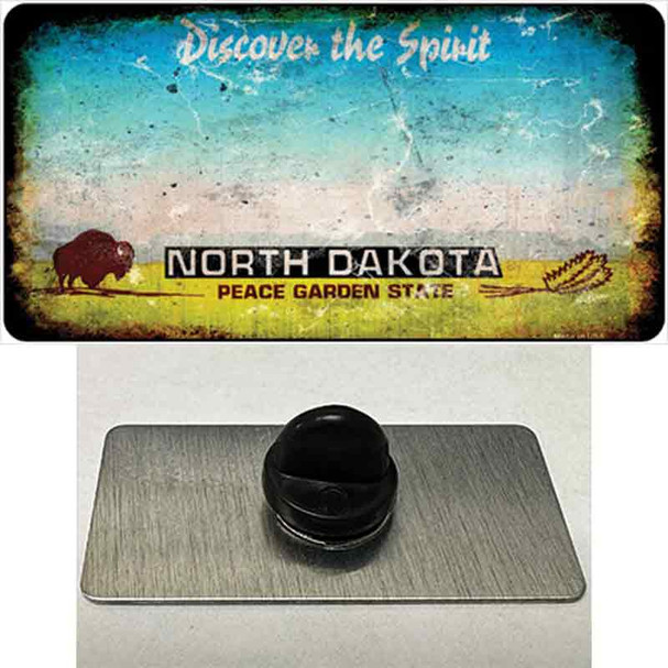 North Dakota Rusty Blank Wholesale Novelty Metal Hat Pin