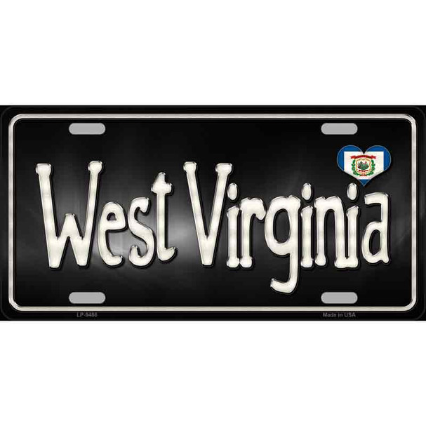 West Virginia Flag Script Metal Novelty License Plate