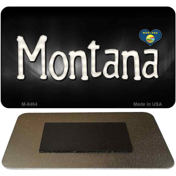Montana Flag Script Novelty Metal Magnet M-9464