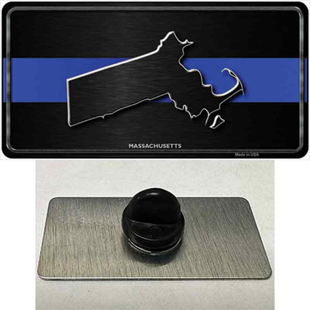 Massachusetts Thin Blue Line Wholesale Novelty Metal Hat Pin