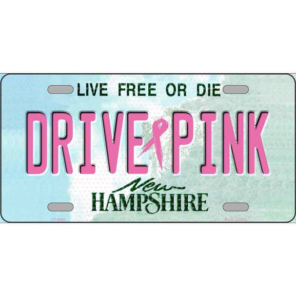 Drive Pink New Hampshire Novelty Metal License Plate