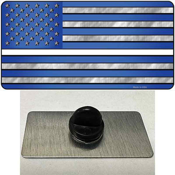 Blue American Flag Thin White Line Wholesale Novelty Metal Hat Pin