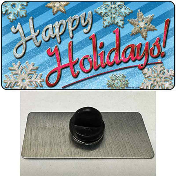 Happy Holidays Blue Wholesale Novelty Metal Hat Pin