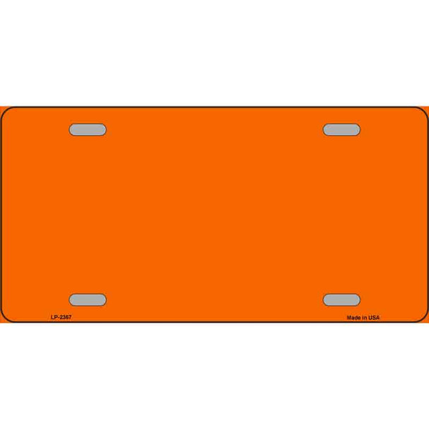 Orange Solid Background Metal Novelty License Plate