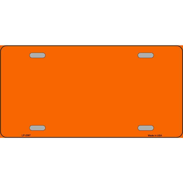 Orange Solid Metal Novelty License Plate