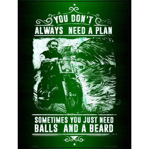 Balls And A Beard Metal Novelty Parking Sign