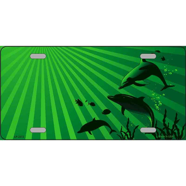 Family Of Dolphins Metal Novelty License Plate