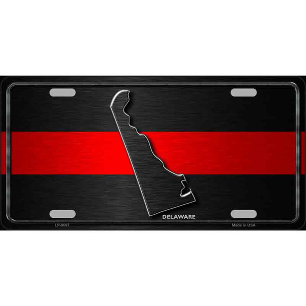 Delaware Thin Red Line Metal Novelty License Plate