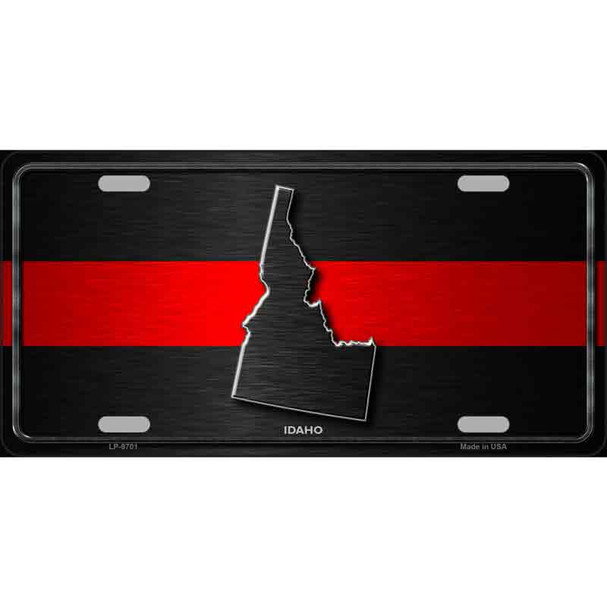 Idaho Thin Red Line Metal Novelty License Plate