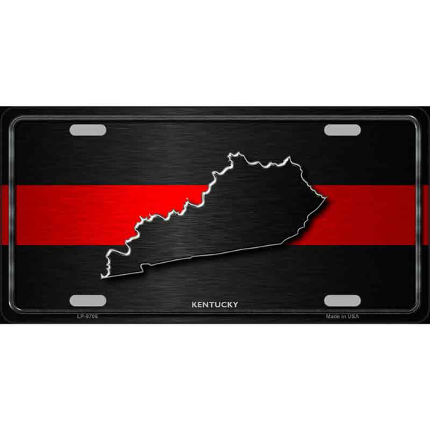 Kentucky Thin Red Line Metal Novelty License Plate