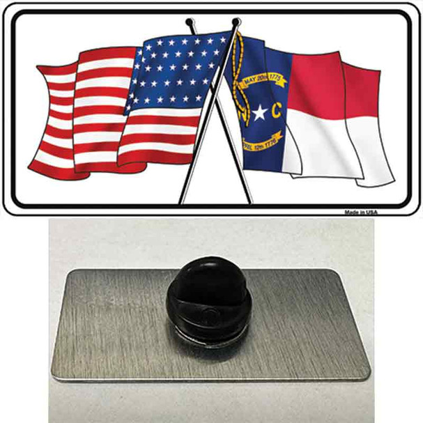 North Carolina Crossed US Flag Wholesale Novelty Metal Hat Pin