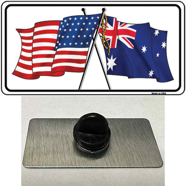 Australia Crossed US Flag Wholesale Novelty Metal Hat Pin