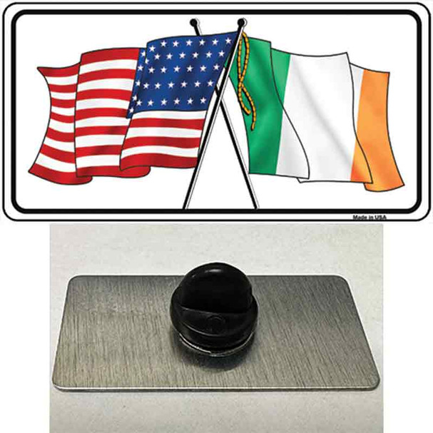 Ireland USA Crossed Flag Wholesale Novelty Metal Hat Pin