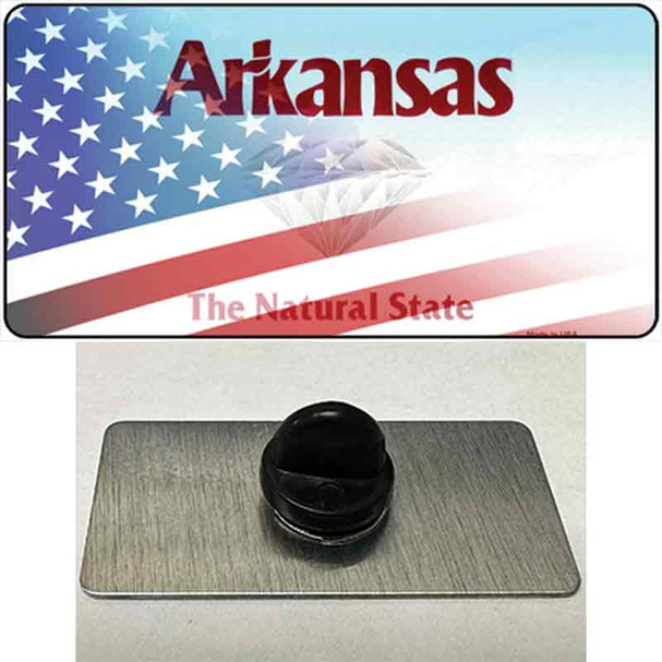 Arkansas with American Flag Wholesale Novelty Metal Hat Pin