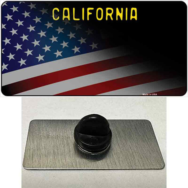 California with American Flag Wholesale Novelty Metal Hat Pin