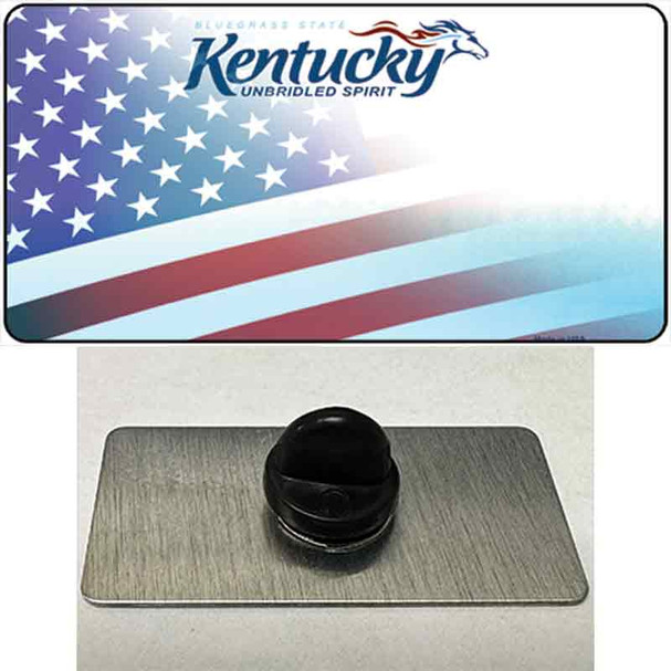 Kentucky with American Flag Wholesale Novelty Metal Hat Pin