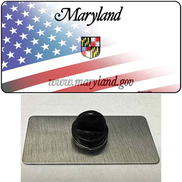Maryland with American Flag Wholesale Novelty Metal Hat Pin