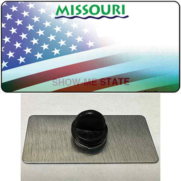 Missouri with American Flag Wholesale Novelty Metal Hat Pin