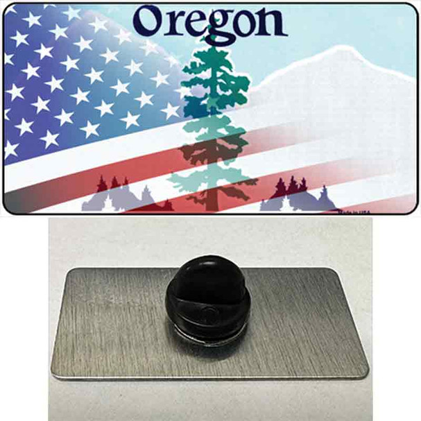 Oregon with American Flag Wholesale Novelty Metal Hat Pin
