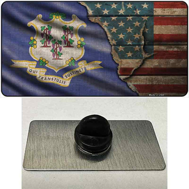 Connecticut/American Flag Wholesale Novelty Metal Hat Pin
