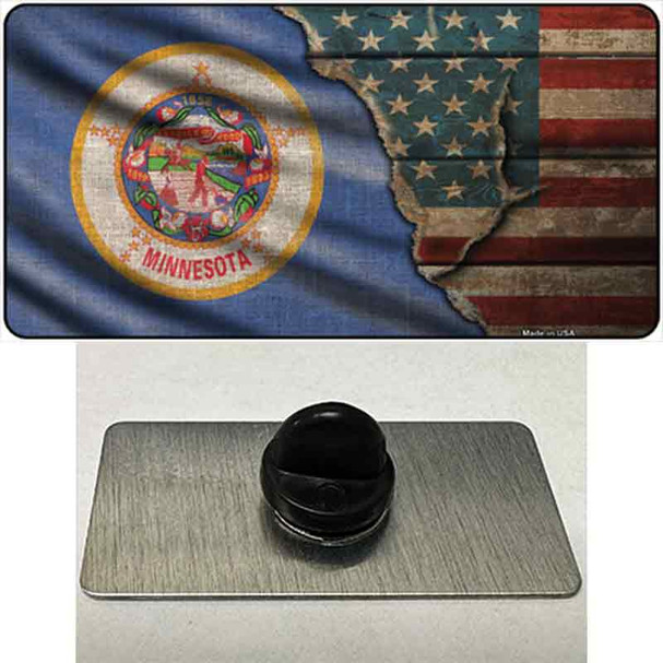 Minnesota/American Flag Wholesale Novelty Metal Hat Pin