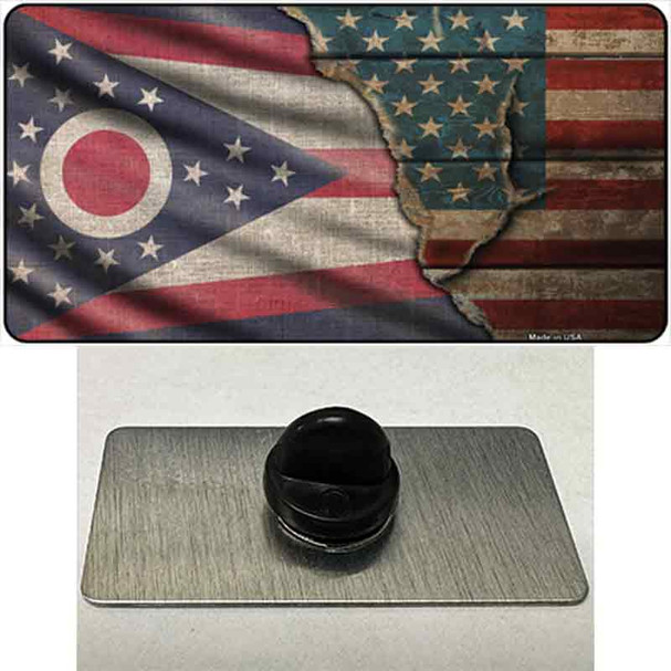 Ohio/American Flag Wholesale Novelty Metal Hat Pin