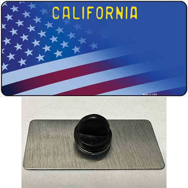 California with Blue California Plate Wholesale Novelty Metal Hat Pin