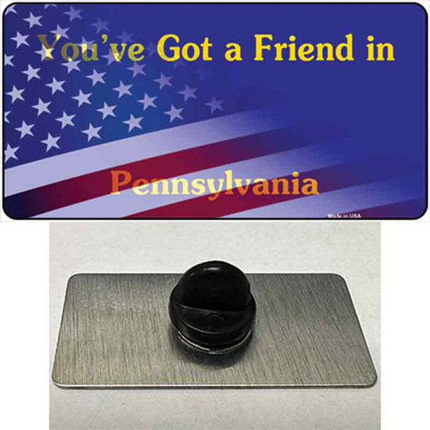 Pennsylvania Blue with American Flag Wholesale Novelty Metal Hat Pin