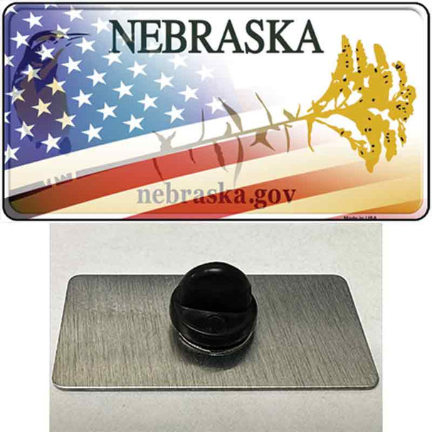 Nebraska Plate American Flag Wholesale Novelty Metal Hat Pin
