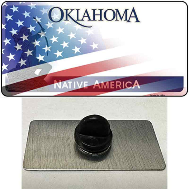 Oklahoma Bow with American Flag Wholesale Novelty Metal Hat Pin