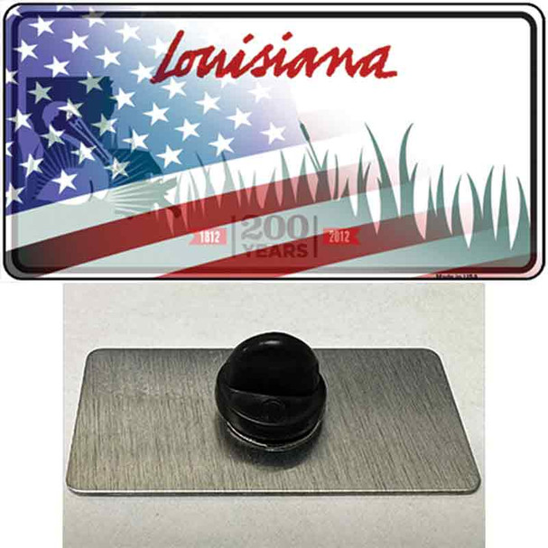 Louisiana 200 Years with American Flag Wholesale Novelty Metal Hat Pin