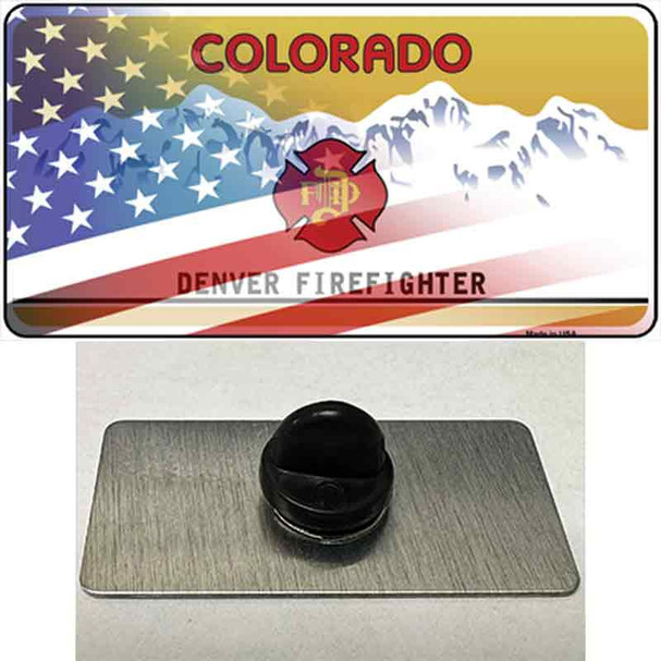 Colorado Firefighter Plate American Flag Wholesale Novelty Metal Hat Pin