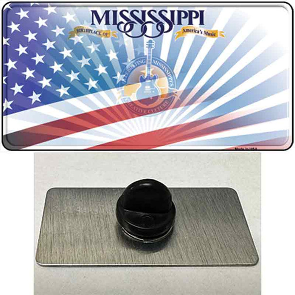 Mississippi Blue with American Flag Wholesale Novelty Metal Hat Pin