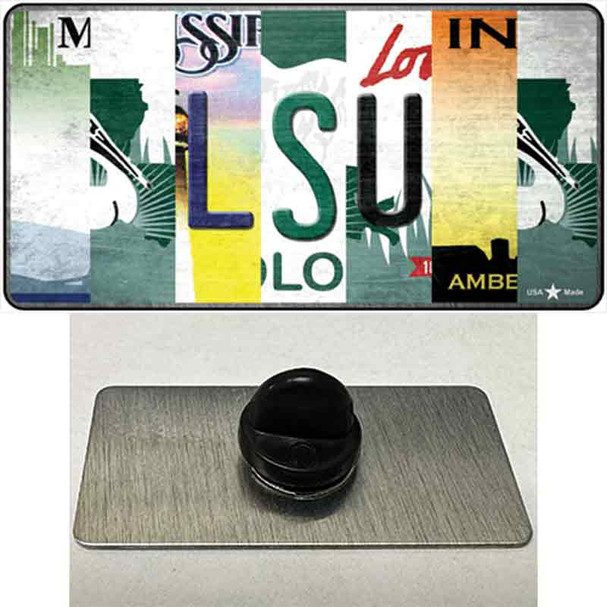 LSU Strip Art Wholesale Novelty Metal Hat Pin Tag