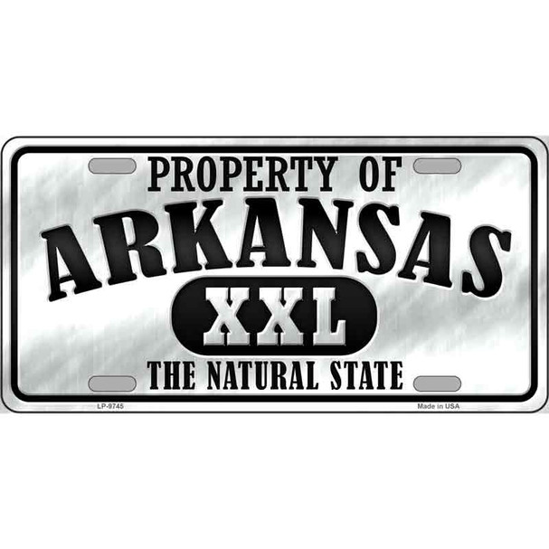 Property Of Arkansas Novelty Metal License Plate