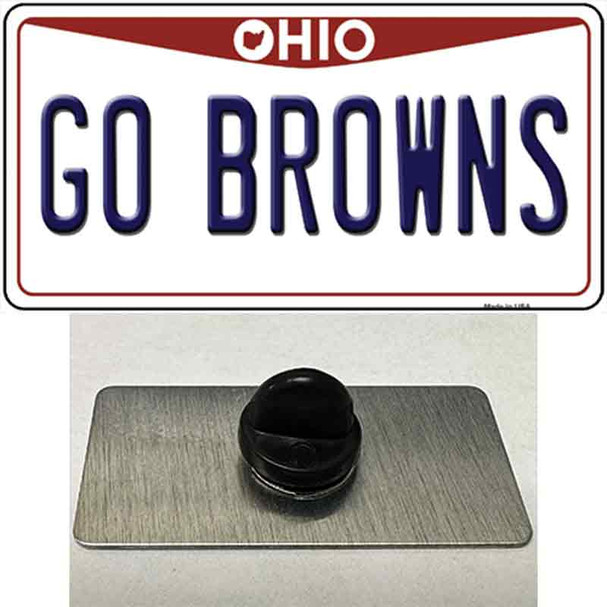 Go Browns Wholesale Novelty Metal Hat Pin Tag