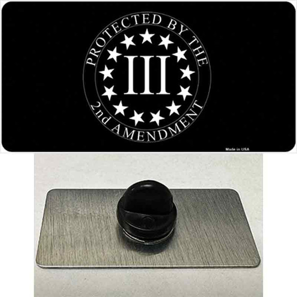 Protected by 2nd Amendment Wholesale Novelty Metal Hat Pin Tag