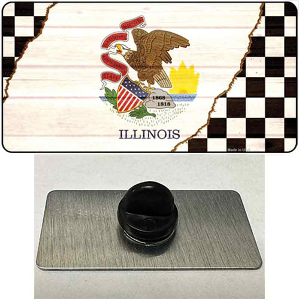 Illinois Racing Flag Wholesale Novelty Metal Hat Pin Tag