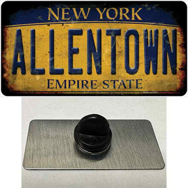 Allentown NY Yellow Rusty Wholesale Novelty Metal Hat Pin Tag