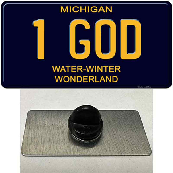 1 God Michigan Blue Wholesale Novelty Metal Hat Pin