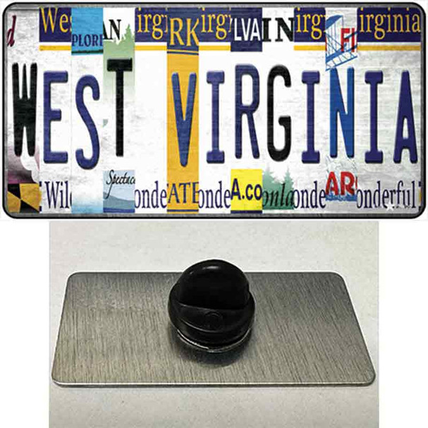 West Virginia License Plate Art Wholesale Novelty Metal Hat Pin