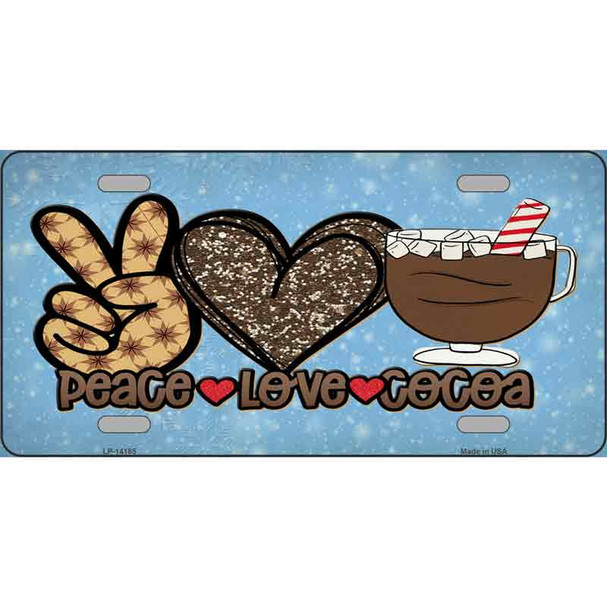 Peace Love Cocoa Novelty Metal License Plate